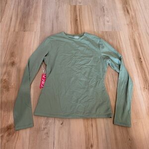 Women's Long Sleeve Crew Neck Top - Sage Green